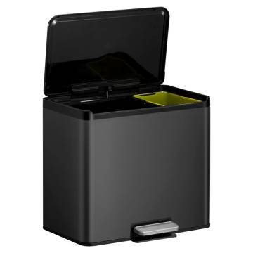 EKO Pedal Bin Essential 20+9 L Black - Stylish Waste Solution