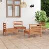 4 Piece Garden Lounge Set - Honey Brown Solid Pinewood