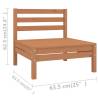 4 Piece Garden Lounge Set - Honey Brown Solid Pinewood