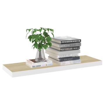 Floating Wall Shelves - 4 pcs Oak & White | HipoMarket