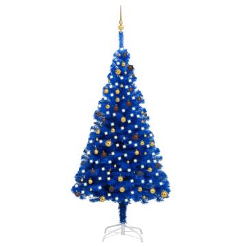 240 cm Blue Pre-lit Christmas Tree with Ball Set | HipoMarket