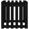 Garden Planter with Fence Design Black - Solid Pine 60x60 cm