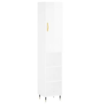 Stylish Highboard in High Gloss White | Durable & Elegant Design