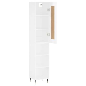 Stylish Highboard in High Gloss White | Durable & Elegant Design