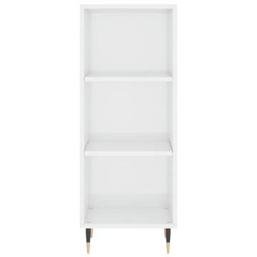 Stylish Highboard in High Gloss White | Durable & Elegant Design