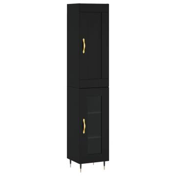 Stylish Highboard Black 34.5x34x180 cm - Hipomarket UK