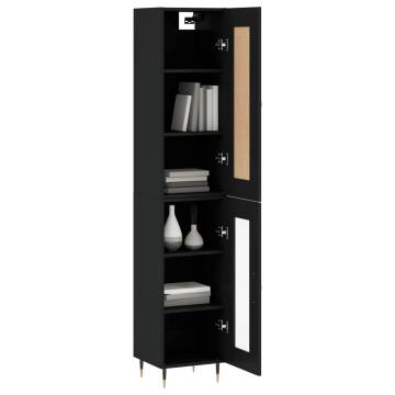 Stylish Highboard Black 34.5x34x180 cm - Hipomarket UK