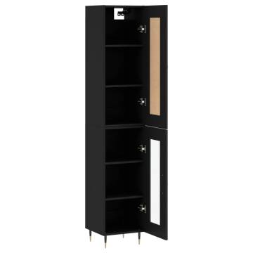 Stylish Highboard Black 34.5x34x180 cm - Hipomarket UK