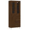 Stylish Highboard Brown Oak 69.5x34x180 cm | HipoMarket