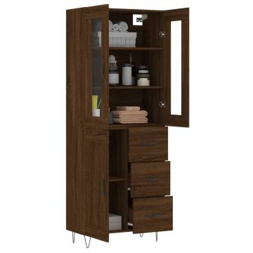 Stylish Highboard Brown Oak 69.5x34x180 cm | HipoMarket