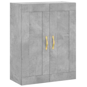 Stylish Highboard in Concrete Grey - 69.5x34x180 cm