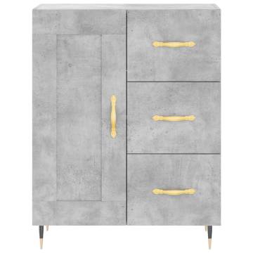 Stylish Highboard in Concrete Grey - 69.5x34x180 cm