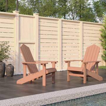 Garden Adirondack Chairs 2 pcs - Durable HDPE Brown