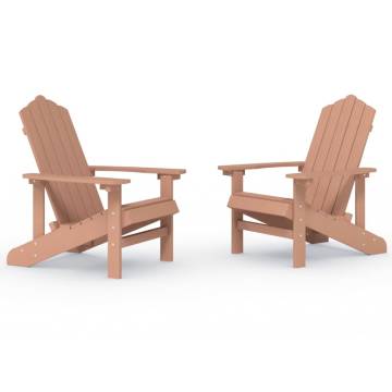 Garden Adirondack Chairs 2 pcs - Durable HDPE Brown