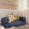 Ergonomic Foam Dog Bed Dark Blue 88x65 cm Faux Leather Colour dark blue Size 88 x 65 cm 