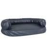 Ergonomic Foam Dog Bed - Dark Blue Faux Leather 88x65 cm