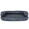 Ergonomic Foam Dog Bed - Dark Blue Faux Leather 88x65 cm