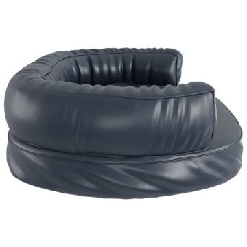 Ergonomic Foam Dog Bed - Dark Blue Faux Leather 88x65 cm