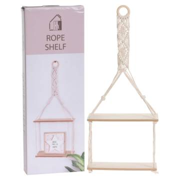 H&S Collection Hanging Shelf with Rope - Stylish Storage