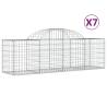 Arched Gabion Baskets 7 pcs - Galvanised Iron | Hipomarket