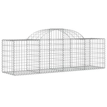 Arched Gabion Baskets 7 pcs - Galvanised Iron | Hipomarket