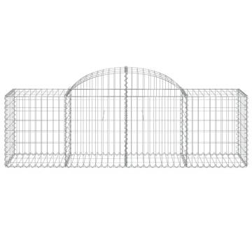 Arched Gabion Baskets 7 pcs - Galvanised Iron | Hipomarket