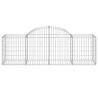 Arched Gabion Baskets 7 pcs - Galvanised Iron | Hipomarket