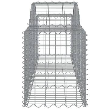 Arched Gabion Baskets 7 pcs - Galvanised Iron | Hipomarket