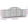 Arched Gabion Baskets 7 pcs - Galvanised Iron | Hipomarket