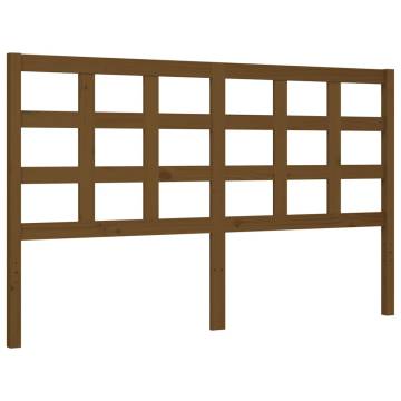 Honey Brown King Size Bed Frame with Headboard - Solid Wood