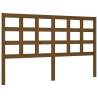 Honey Brown King Size Bed Frame with Headboard - Solid Wood