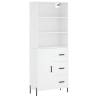 Stylish Highboard White 69.5x34x180 cm - Hipomarket