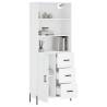 Stylish Highboard White 69.5x34x180 cm - Hipomarket