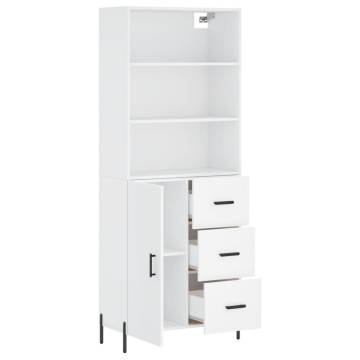 Stylish Highboard White 69.5x34x180 cm - Hipomarket