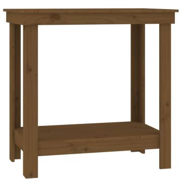 Work Bench Honey Brown 80x50 cm - Solid Wood Pine | Hipo Market