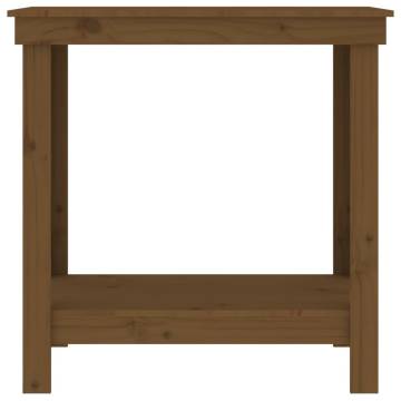 Work Bench Honey Brown 80x50 cm - Solid Wood Pine | Hipo Market