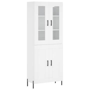 Stylish Highboard White - 69.5x34x180 cm Engineered Wood