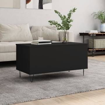 Stylish Black Coffee Table 90x44.5 cm - Hipo Market