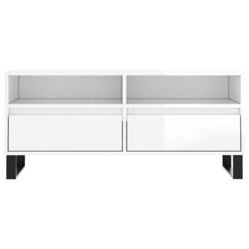 High Gloss White TV Cabinet - Stylish Storage Solution