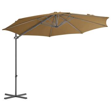 Cantilever Umbrella with Steel Pole Taupe 300 cm - Hipo Market