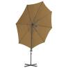 Cantilever Umbrella with Steel Pole Taupe 300 cm - Hipo Market