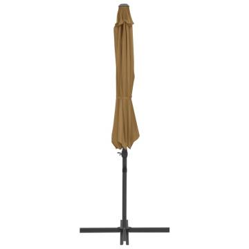 Cantilever Umbrella with Steel Pole Taupe 300 cm - Hipo Market