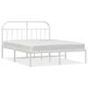 Elegant White Metal Bed Frame 140x190 cm | Hipomarket