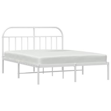 Elegant White Metal Bed Frame 140x190 cm | Hipomarket