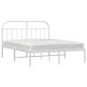 Elegant White Metal Bed Frame 140x190 cm | Hipomarket