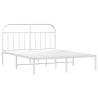 Elegant White Metal Bed Frame 140x190 cm | Hipomarket