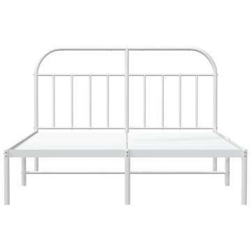 Elegant White Metal Bed Frame 140x190 cm | Hipomarket