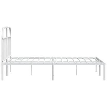 Elegant White Metal Bed Frame 140x190 cm | Hipomarket