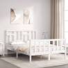 Bed Frame with Headboard White 120x200 cm Solid Wood Colour white Size 120 x 200 cm 