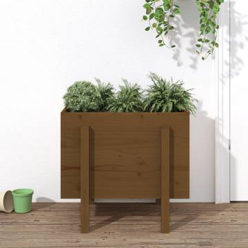 Garden Planter Honey Brown 62x50x57 cm - Solid Pine Wood